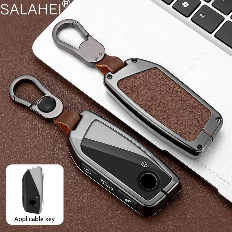 

Leather Car Smart Remote Key Case Cover Keychain For 2023 BMW Energy Ix XM I7 X7 7 Series Keyless Protector Shell Accessories