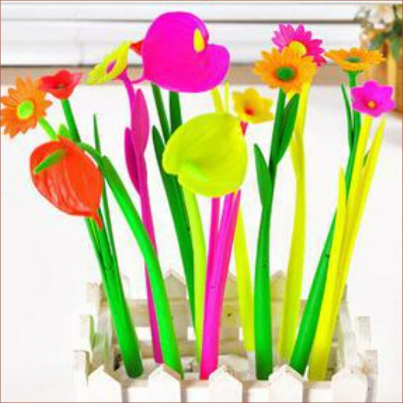 24 Pcs Flower Neutral Pens Plant Flower Gel Pens Cute and Soft Grass Water Small Gifts