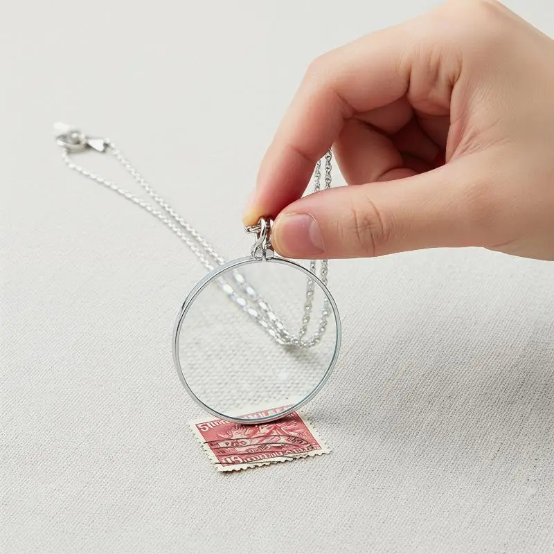 Exquisite Magnifying Glass Reading Glasses With Chain Portable Optical Jewelry Magnifier Pendant Neckglasses Gift