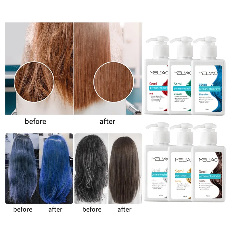 بلسم وشامبو إيداع الألوان 3 في 1 من ميلاو - صبغة شعر طبيعية تعتمد على نباتات لللون الرمادي والأحمر، مغذية ولون-إنها #4