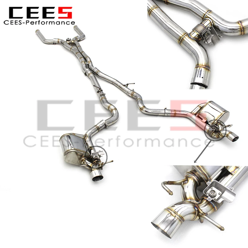

cees Catback Exhaust for 2019-2023 Mercedes AMG GT63 GT63S 4.0T SUS304 Stainless Steel Performance Exhaust Valve Muffler System