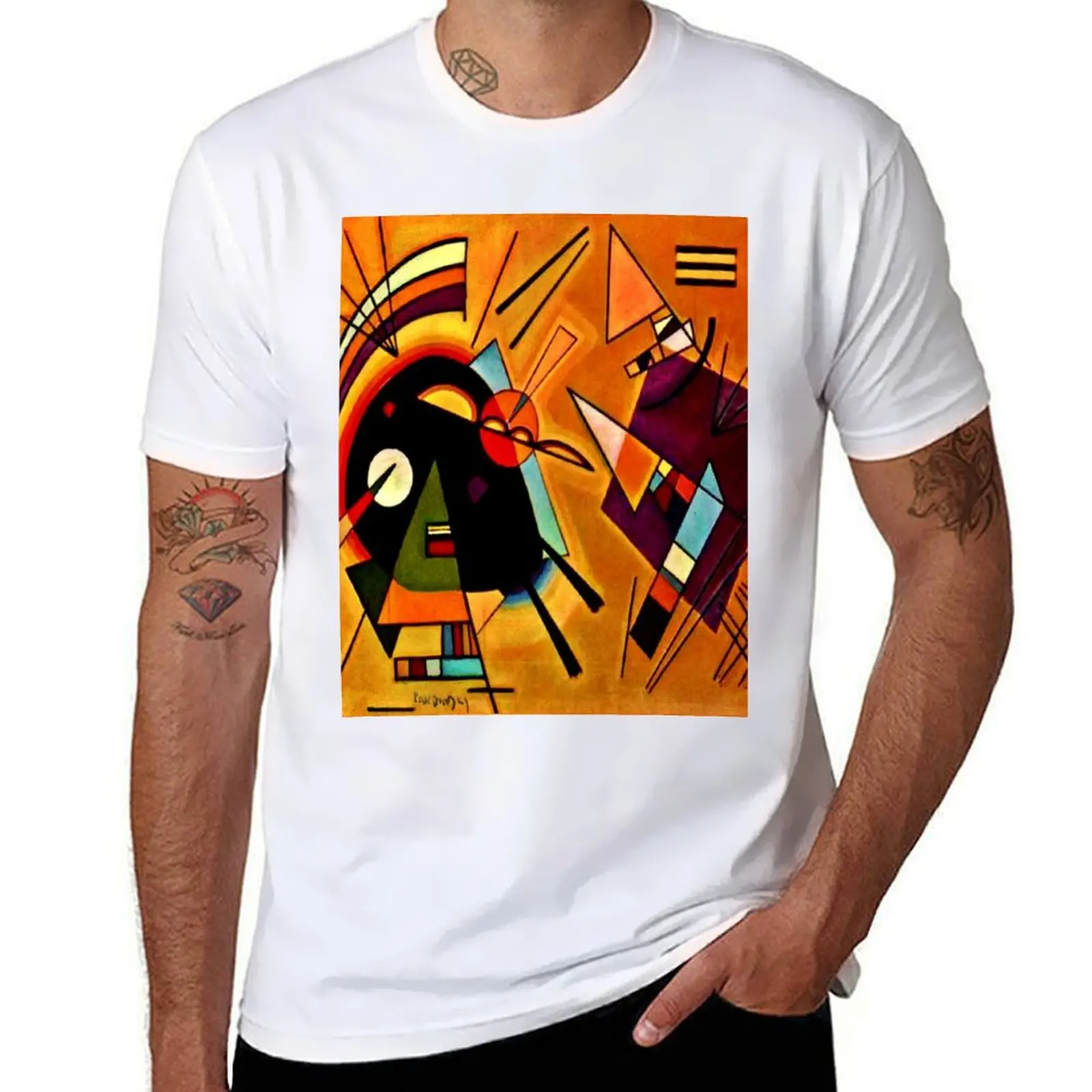 Wassily Kandinsky 'Black and Violet' Kandinsky Abstract Cubism T-Shirt Thanksgiving Day Tee Top