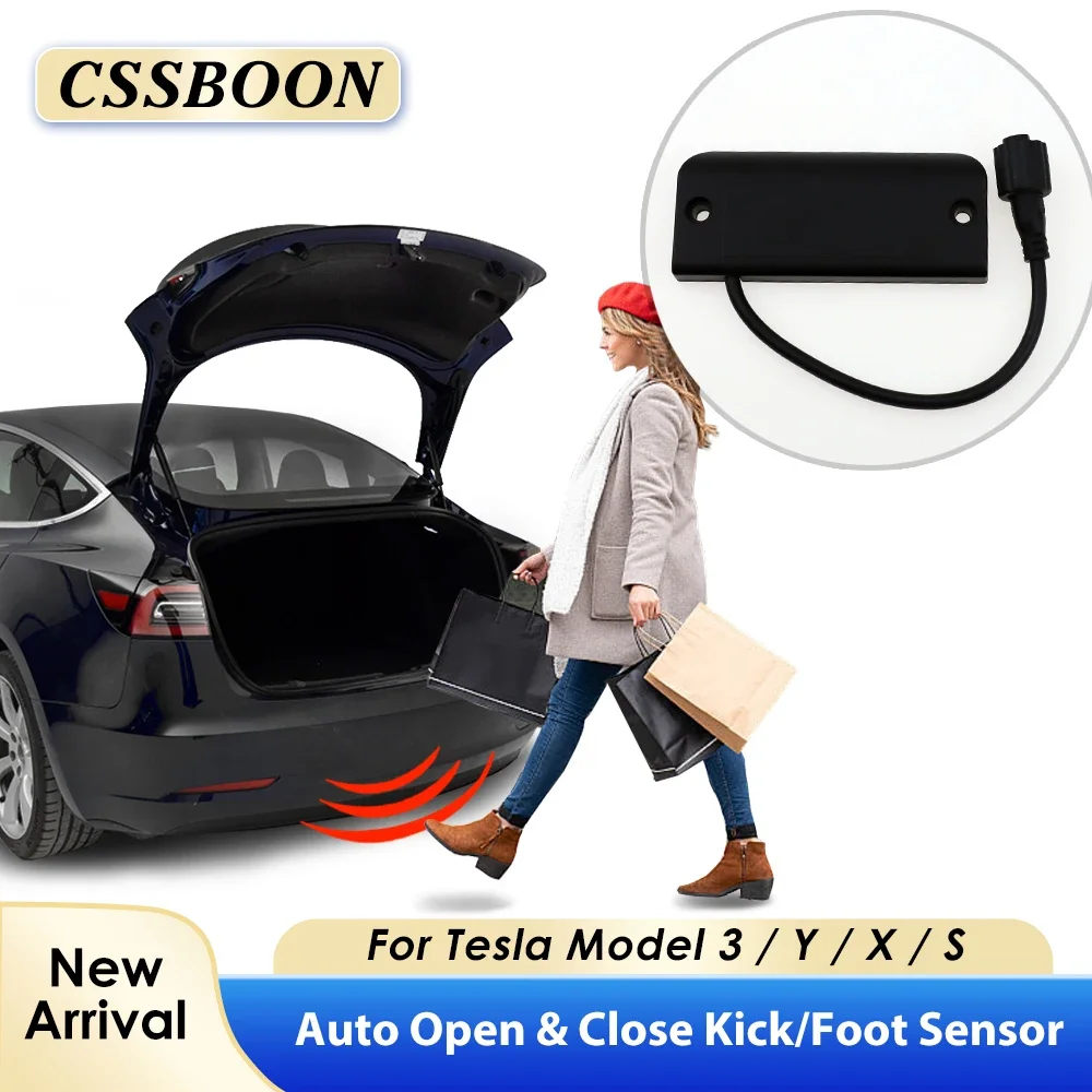 CSSBOON Car Tailgate Kick Foot Sensor For Tesla Model 3 Y X S Automatic Open Close Trigger Sensor Tail Gate Lift Partner Juniper