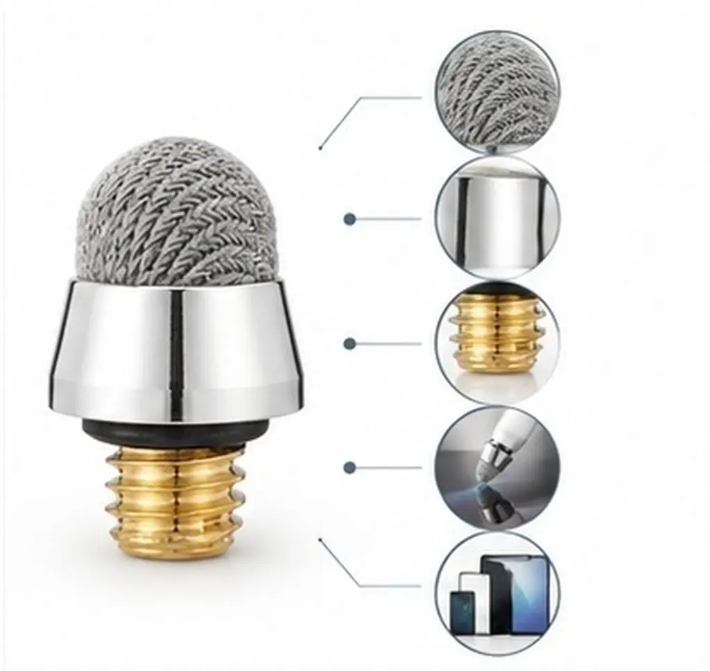 10Pcs Capacitive Pen Replacement Tips Electroplated High Precision Stylus Fiber Tips Compatible with All Touchscreen Devices