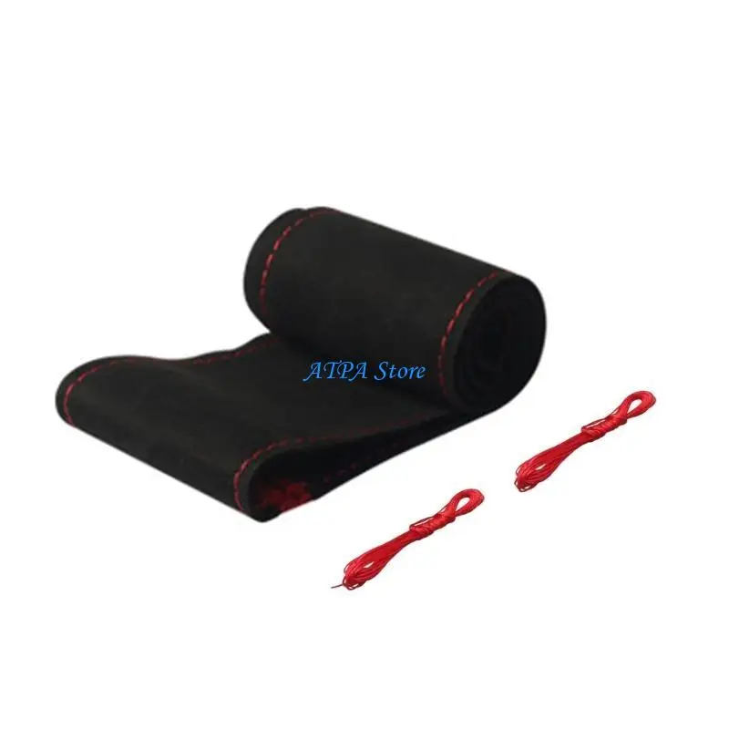 

U13C Upgraded Breathable Steering Wheel Cover Hand Sewn Wrap Protect & Beautify Your Auto Easy Installation for Universal Fit