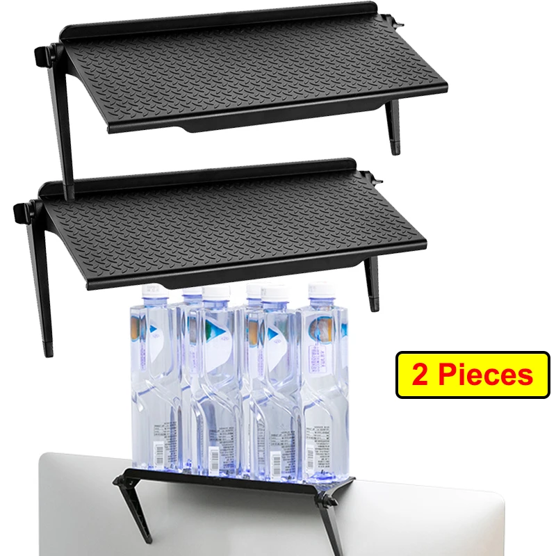 2 Pieces Screen Top Shelf TV Top Storage Bracket Adjustable Monitor Top Shelf for Media Boxes Router Game Console Home Decor
