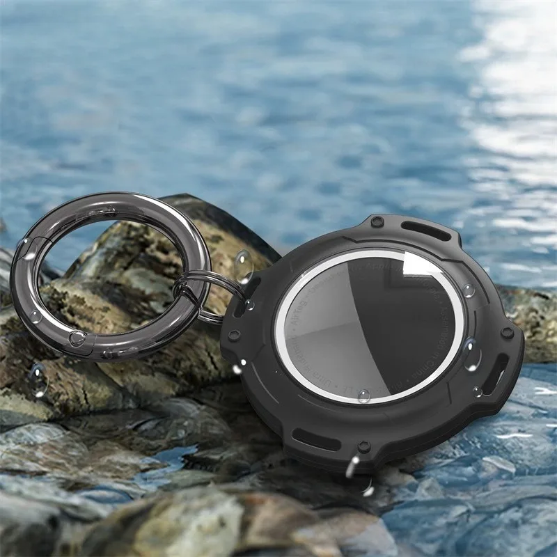 

Full-Protection Armor Cover ，For Apple AirTag – Rugged Shockproof Anti-Lost Keychain Bag Accessory