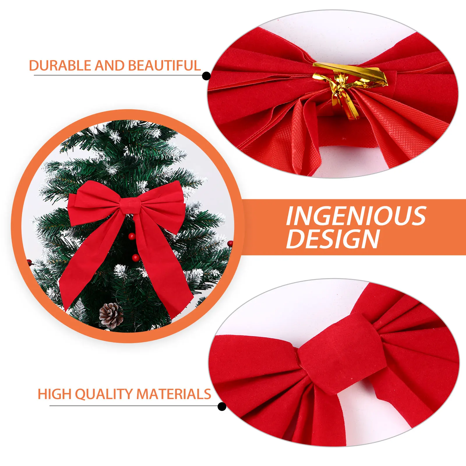 

10 Pcs Christmas Tree Pendant Ornaments for Decoration Large Wreaths Xmas Bow Home Garland Curly