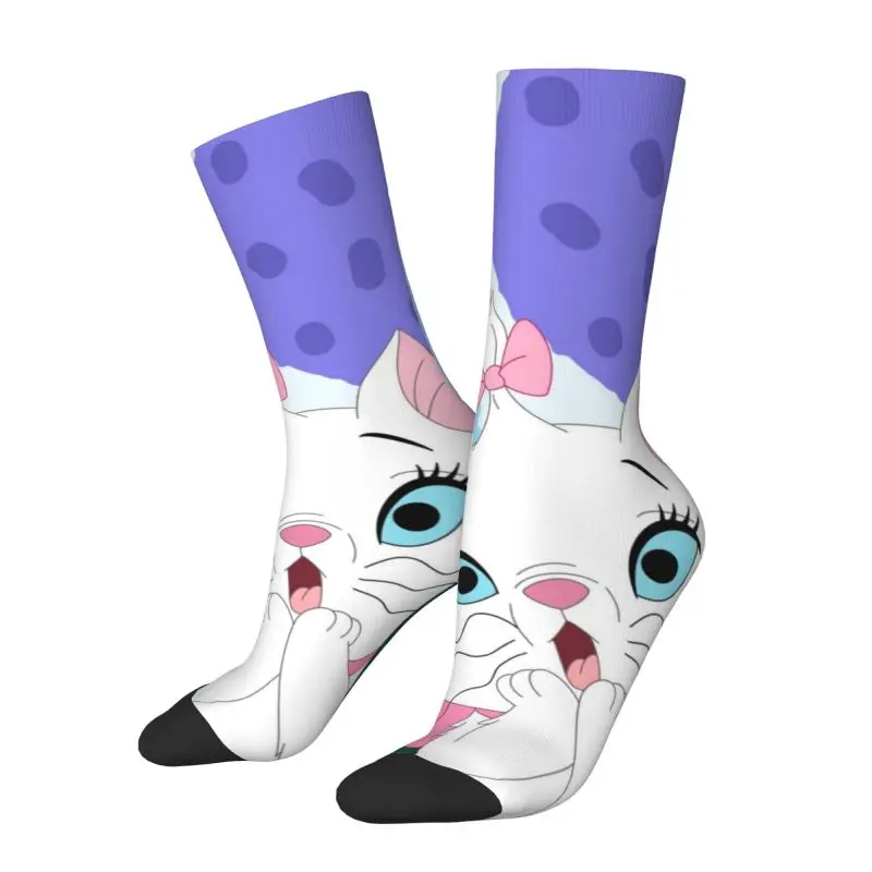 

Custom Novelty Mens The Aristocats Dress Socks Unisex Comfortable Warm 3D Printed Cat Manga Crew Socks