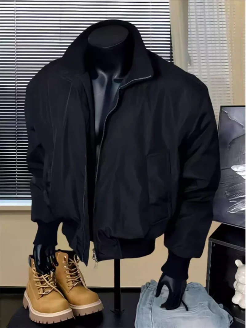 

Cool ort Baseball Sle Jaet для мужчин, свободная посадка, осень-зима, жесткое пальто пилота с воротником-стойкой, модное молодежное модное ветрозащитное пальто