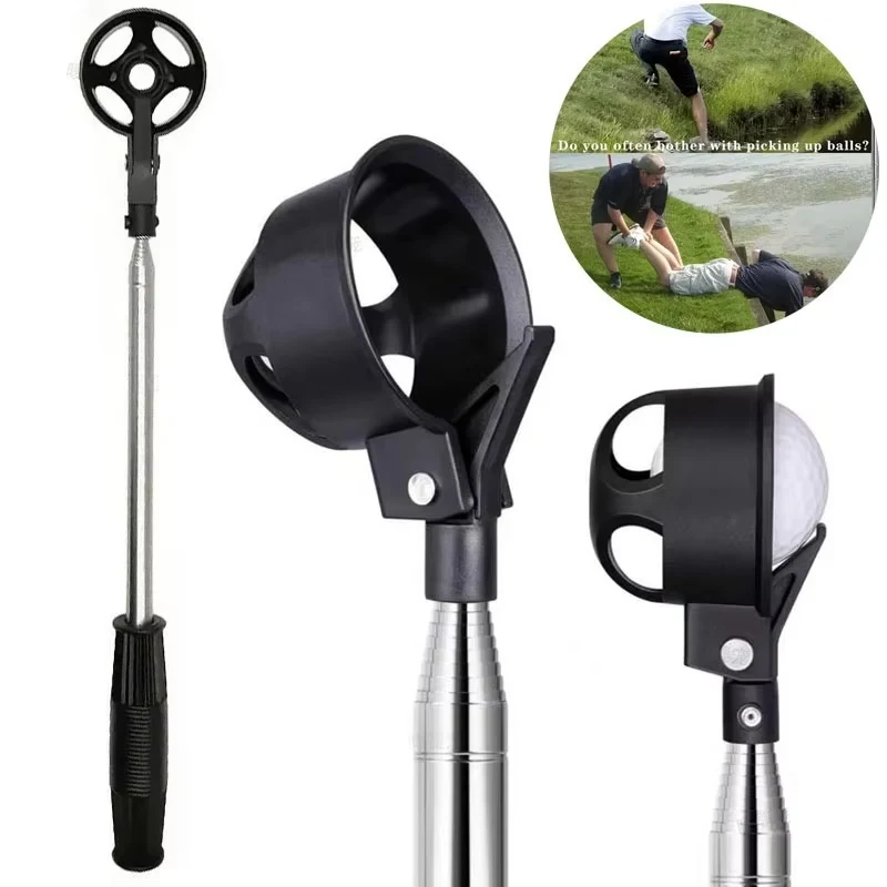 Golfball-Retriever für Wasser, Teleskopstange aus Edelstahl, Golfball-Picker, tragbares Aufnahmewerkzeug für Golfbälle