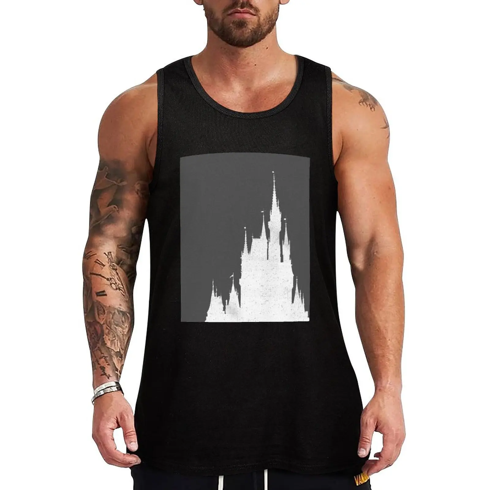

Magic Castle Silhouette Vintage Tank Top Casual Print Tank Top Daily Graphic Sleeveless Wear