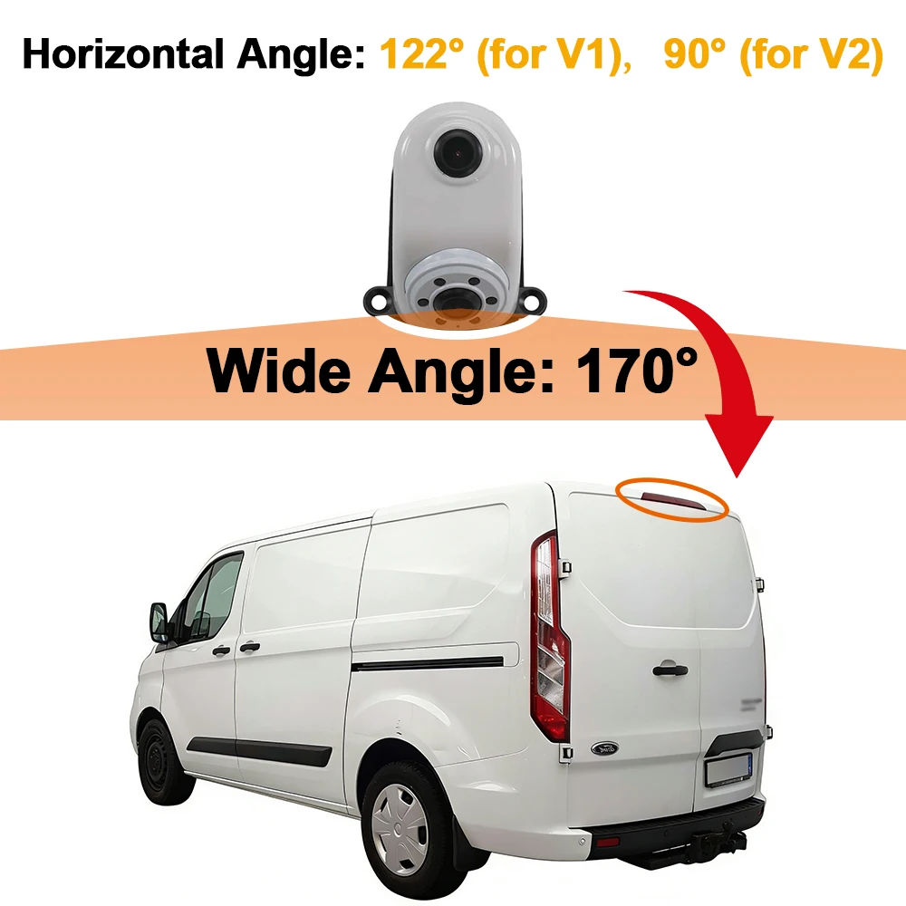 Two Lens Rearview Camera Slim and Flat Back Housing High Level Third Brake Light Camera HD Night Vision Support CVBS AHD Signal