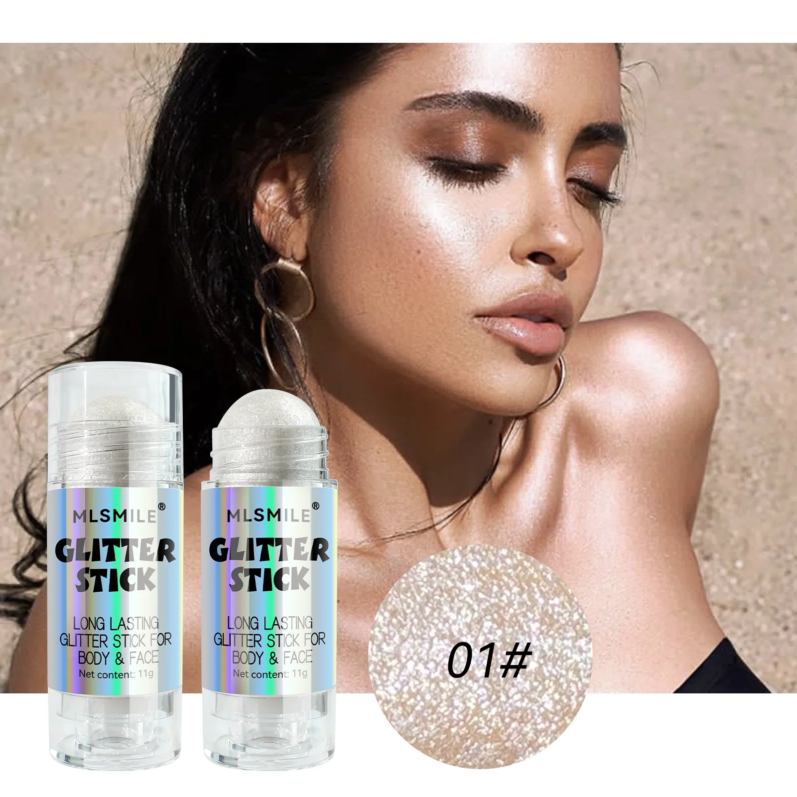 Resaltador de diamante nacarado, destello fino, contorno tridimensional para todo el cuerpo, iluminador corporal, maquillaje en barra