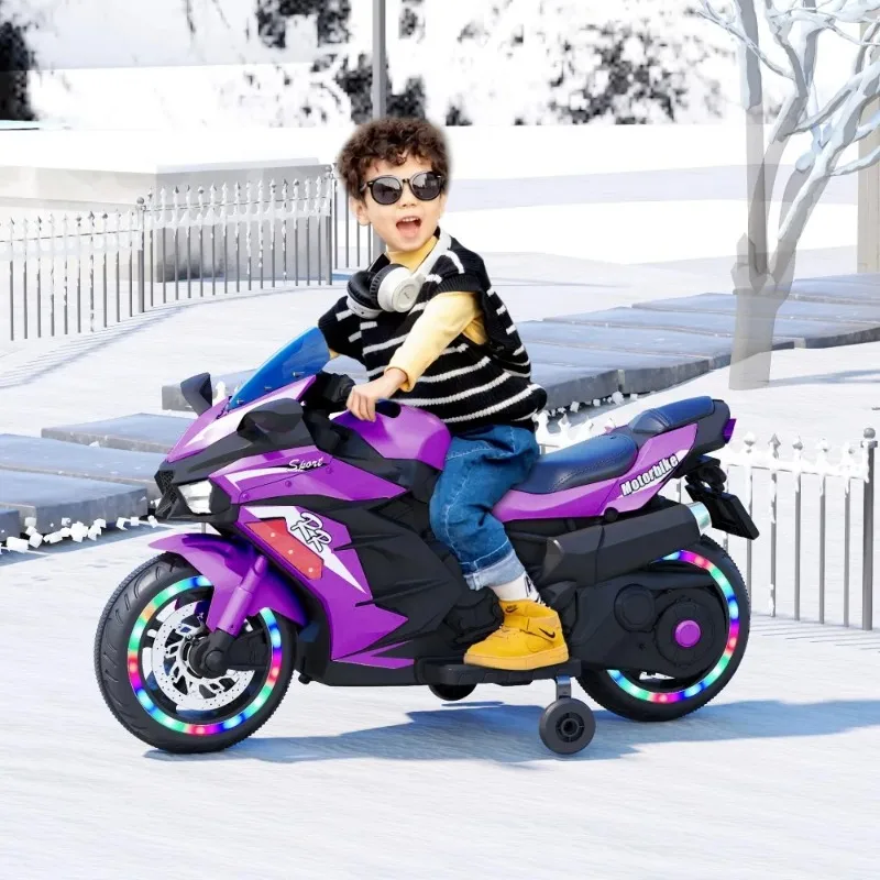 12V Kids Ride on Motorcycle, Electric Kids Motorcycle, Battery Powered Motorcycle for 3-4Years Old, Red