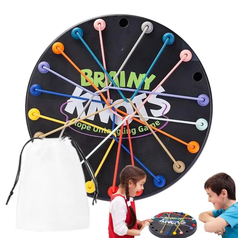 Kid Rope Knots Puzzle Social Board Game Color Line Sorting The Great Rope Untying Challenge Logic Thinking Strategy Table Game