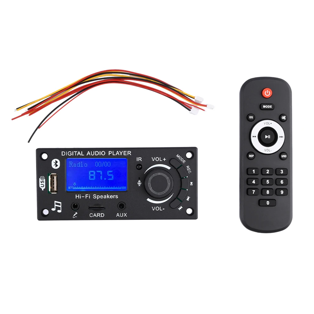 

BT 5.0 Car MP3 Decoder Board DC 12V LCD Color Screen FM Radio USB TF AUX Volume Controller Music Player For Speakers