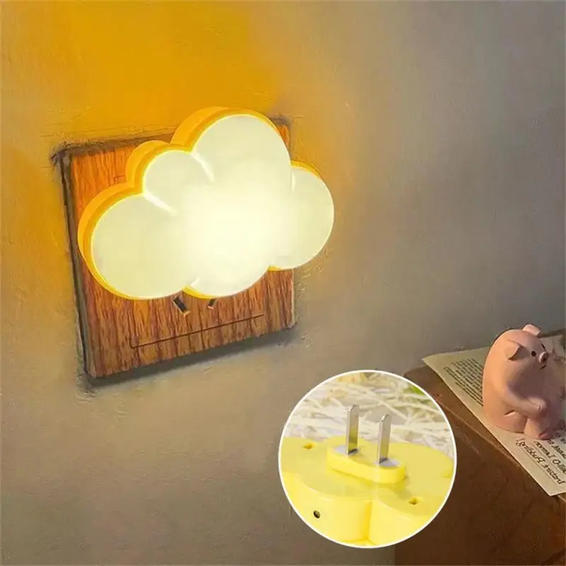 

Remote Control Small Night Light Durable White Led Lamp Socket Lamp Cloud Shape Plastic Cloud Remote Control Lamp Convenient