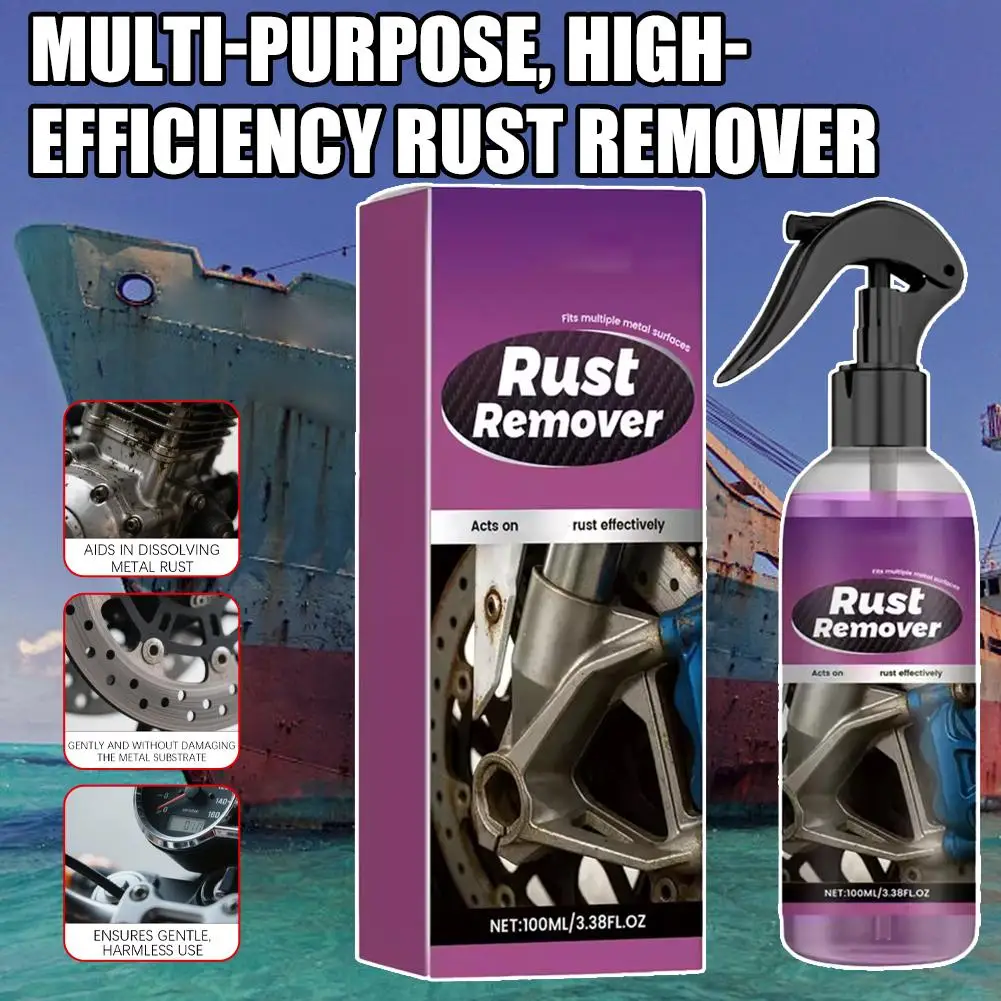 Car Rust Removal Spray Iron Powder Rust Remover Auto Rust Cleaning Agent Paint Chrome Paint for Metal Surfaces Cleaning Tool