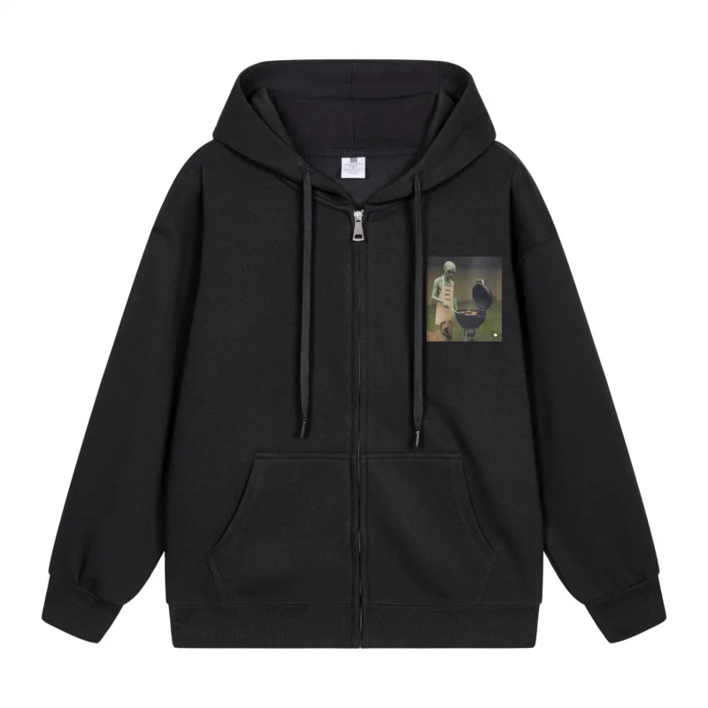 

Men's Zip-Up Hoodie Man Playing Guitar On Hoodie 2025 New Style Casual Couples’ Style Casual and Loose
