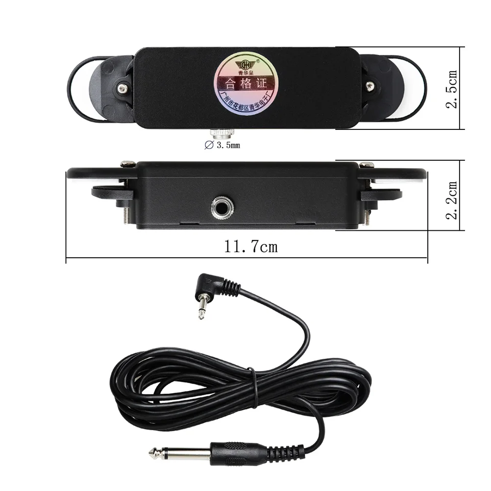 Captador de guitarra clássico acústico mini buraco de som 12 buraco transdutor amplificador fio preto para acessórios guitarra captador transdutor