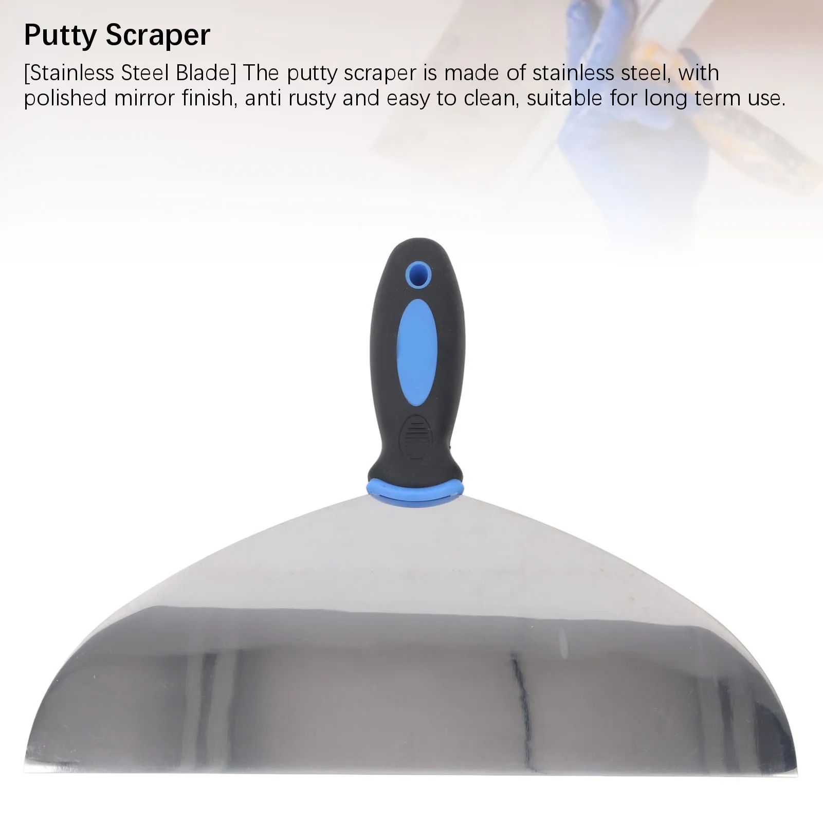 Scraper Stainless Steel Putty Scraper Wallpaper Paint Decals Plaster Scraper with Hanging Hole for Drywall Repair