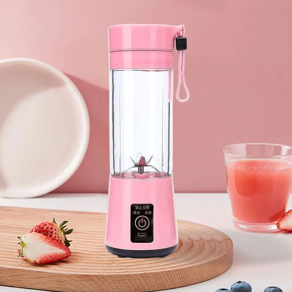 Exprimidor de frutas frescas de 400ml con 6 cuchillas, batidora, batidora, exprimidor fresco automático multifuncional para viajes en casa, oficina