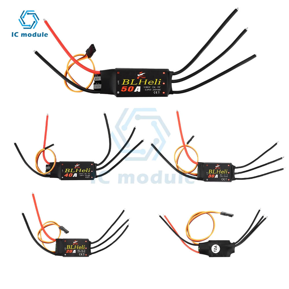 BLHeli Brushless ESC 12A20A30A40A50A with UBEC For Multi Rotor Quadcopter ESC For Quadcopter Model DIY FPV RC Drone