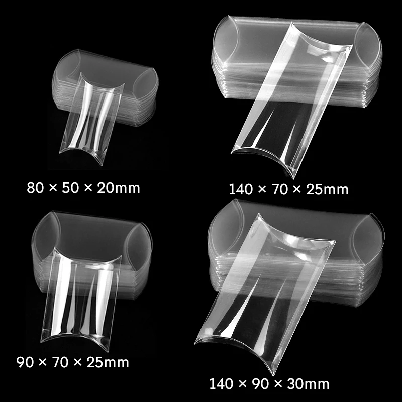 10/20pcs Multis Size Pillow Shape Candy Boxes Wedding Favors Gifts Jewelry Packaging Clear Box Birthday Party Decor Baby Shower view 2