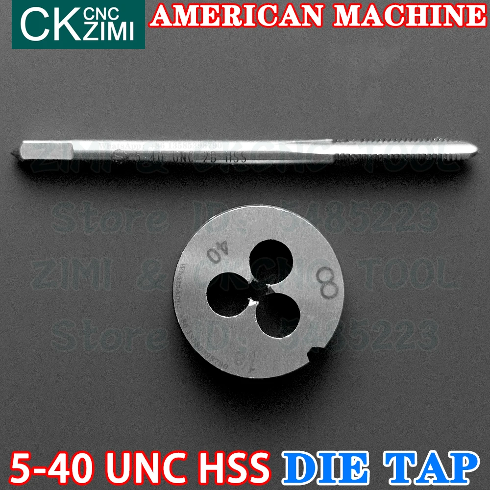 5-40UNC 5-40 UNC HSS مستقيم مقبض الأمريكية القياسية آلة يموت الحنفية عالية السرعة أسلاك الفولاذ التنصت على الحفر جولة يموت المعادن