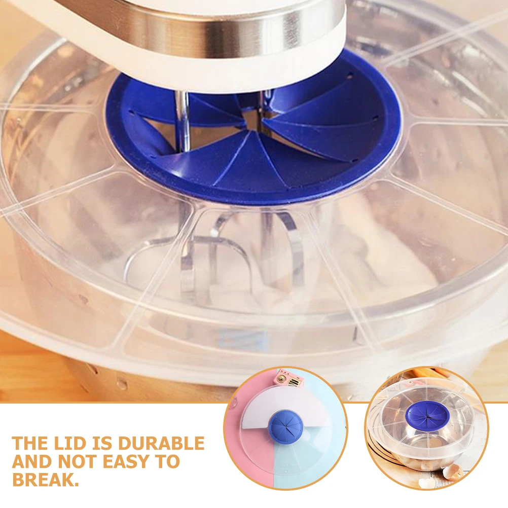 

2 Splashproof Covers Mixing Bowls Anti Overflow Lids Plastic Egg Whisk Guard Round Beater Safe Food Contact Kitchen