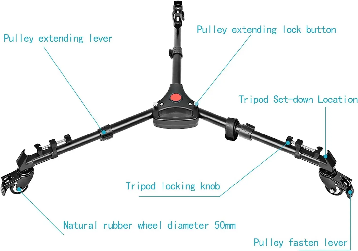 Neewer Photography Professional Heavy Duty Tripod Dolly for Canon Nikon Sony DSLR Cameras Camcorder Photo Video Lighting