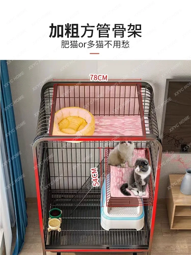 Cat cage villa oversized, household cat cage indoor with toilet