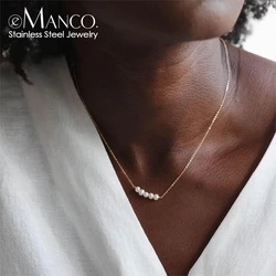 Imitation Pearls Pendant Chokers Necklace Women Gold Color Stainless Steek Necklace  Gift Wholesale dropshipping