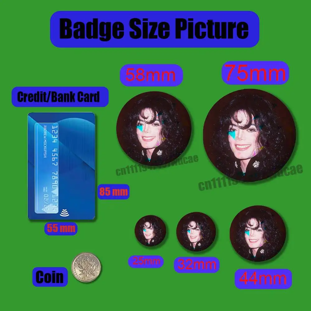 For M-Michael Singer J-Jackson Badge Case Custom Pin Insignia Emblem Round 25mm Button Laser Film Cover
