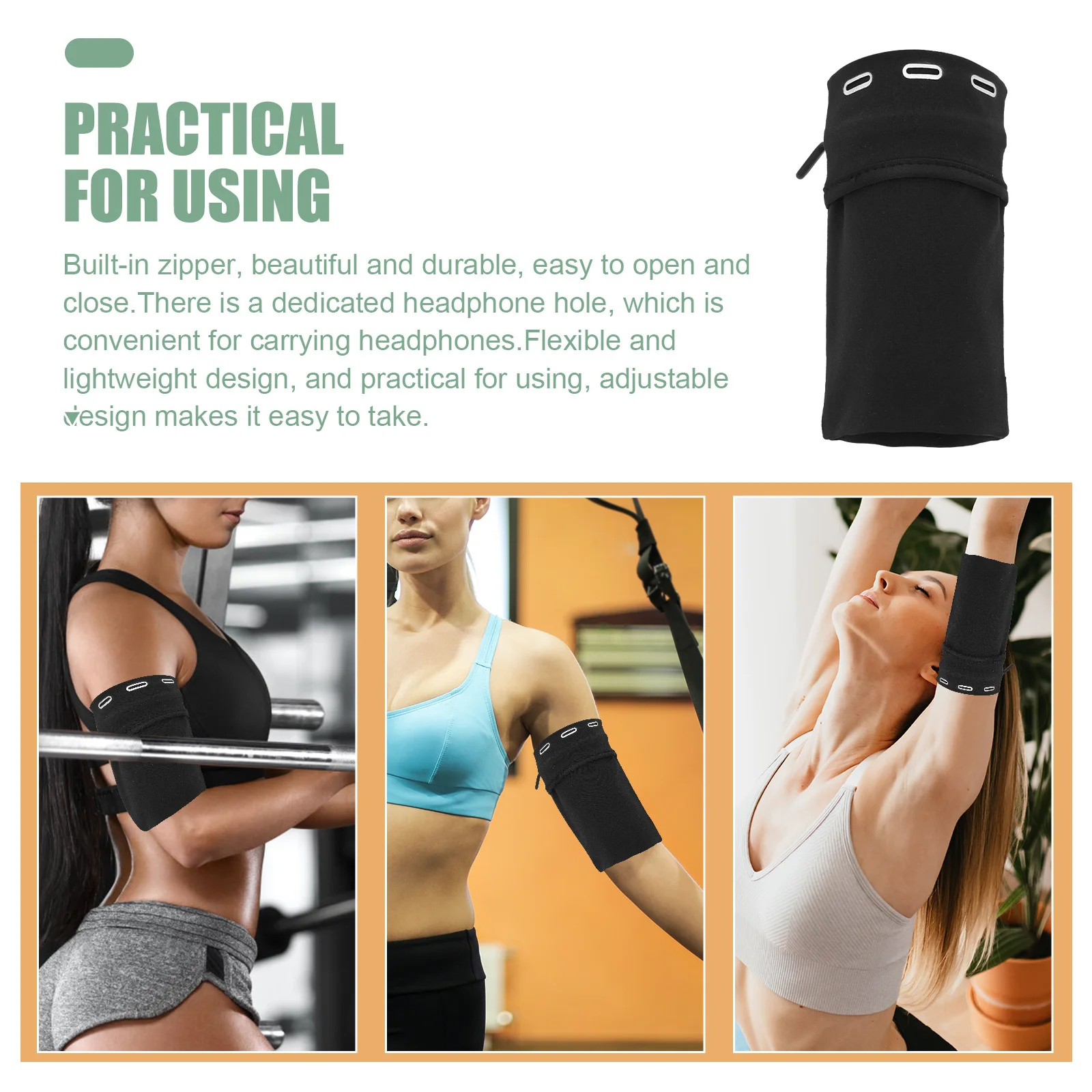 Running Phone Armband Sleeve Secure Fit Arm Pouch for Exercise Waterproof Design Sports Cellphone Holder for Jogging Horse