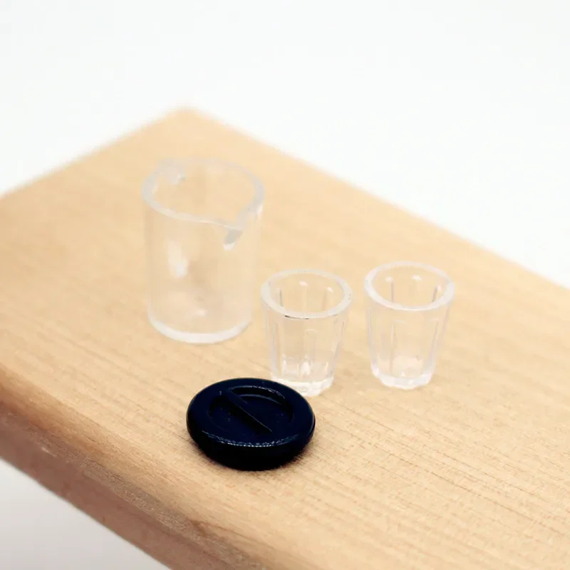 Dollhouse Water Bottle Mug Set Mini Cup Transparent Hand DIY Scene Model Miniature Home Decor Doll Accessories Toys