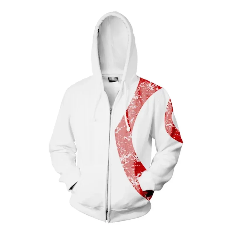 Gioco God of War Costume Kratos Felpe con cappuccio Cosplay Felpa con cappuccio con stampa 3D casual da uomo Felpa con cerniera Cappello Cappotti Giacca Abbigliamento Ou DYv;6,