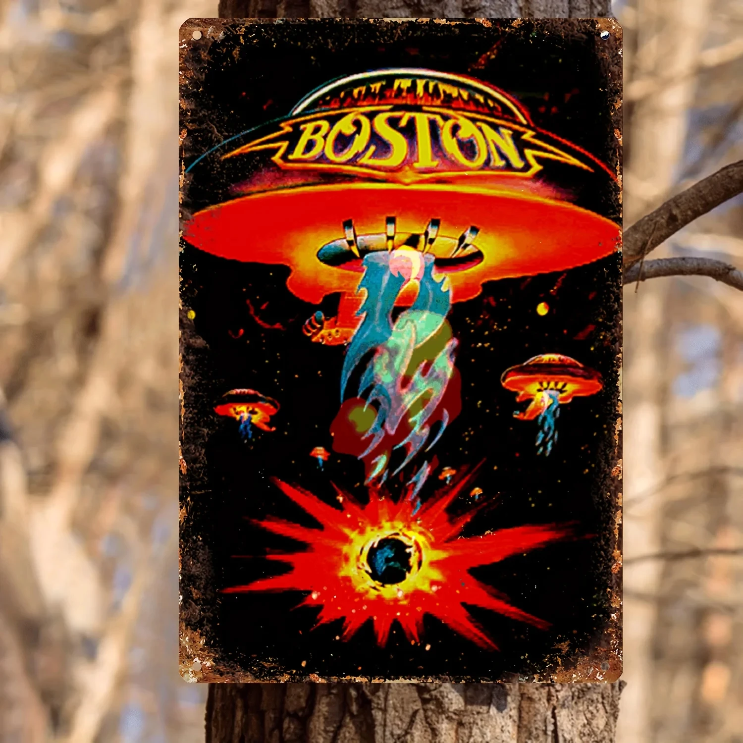 Iconic Design, Rock Band Vintage Metal Band Sign - Retro Wall Art for Home, Bar, and Outdoor Decoration |   Durable Iron Structure