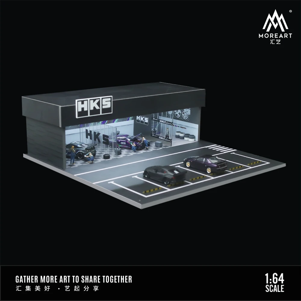 MoreArt 1:64: Otwarty model parkingu, scena parkingu, rekwizyty fotograficzne do kolekcji modeli samochodów / ekspozycji / prezentów