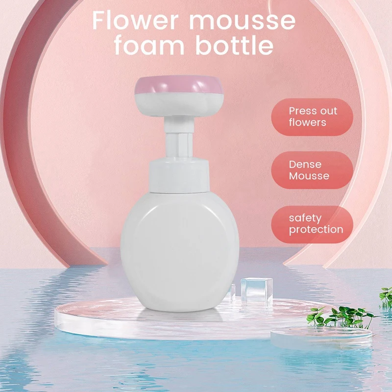 Flower Liquid Soap Dispenser Stamp Hand Soap Pump Bottle Floral Foam Bubbler Handsoup Plastic Bathroom Trip Travel