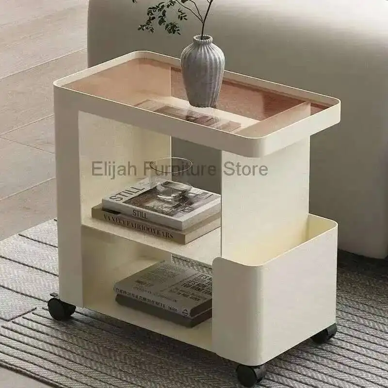 

Nordic Bedroom Simple Iron Bedside Narrow Table Modern Luxurious Home Bedside Shelf Small Edge Table