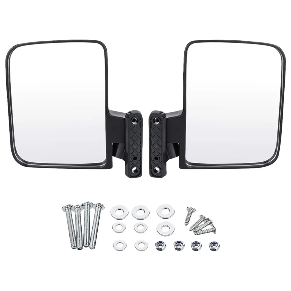 مجموعة واحدة من مرآة السيارة المقاومة للاهتراء، سهلة التركيب تقلل من البقع العمياء تزيد من ثقة القيادة، مرآة عربة الجولف #2