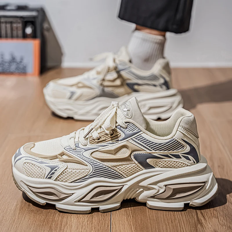 

2026 New Thick - Soled Height - Increasing Men's Sneakers, Retro Style Mesh Breathable Versatile Casual Shoes