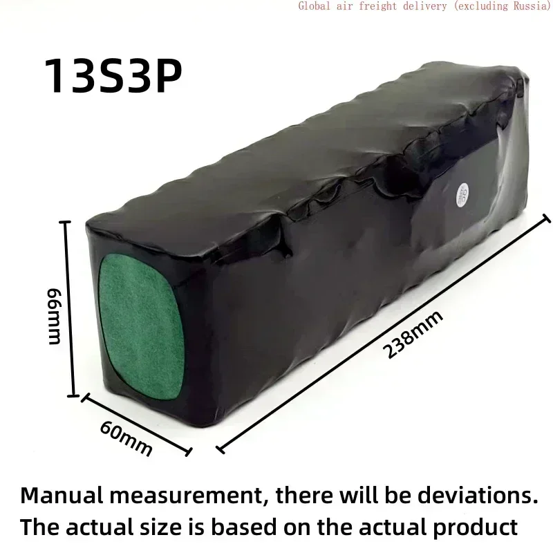 48v36Ah1000W 13S3P lithium-ion battery pack with customizable interface to replace 54.6V electric bicycles and scooters with BMS