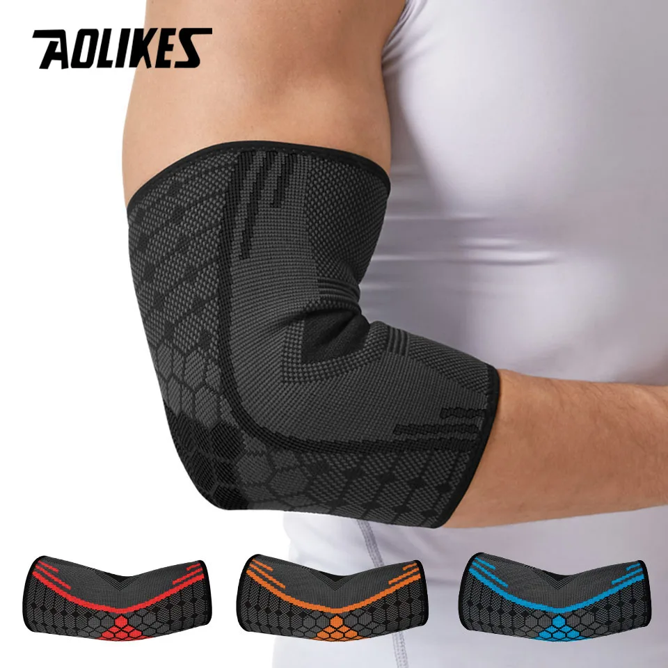 AOLIKES 1PCS Fitness Elbow Brace Compression Support Sleeve for Tendonitis,Tennis Elbow, Golf Elbow Treatment-Reduce Joint Pain