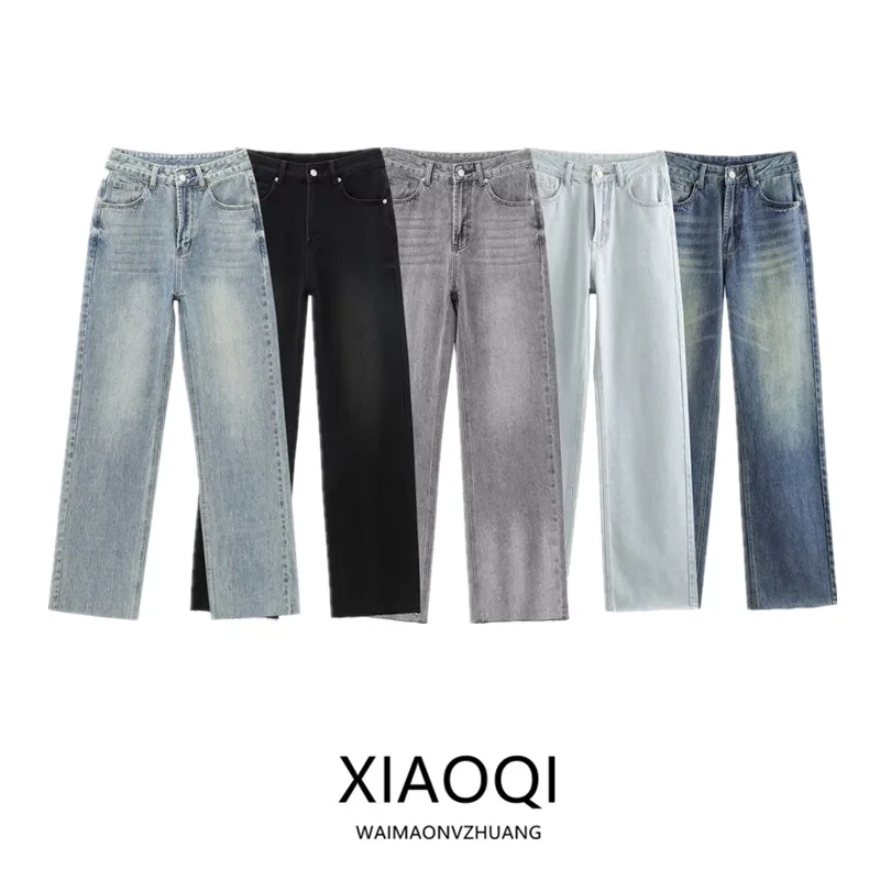 

Fall 2024 Women's High Waist Casual Loose Wide Leg Jeans Versatile New Arrival Denim Trousers for Ladies Spring Autumn