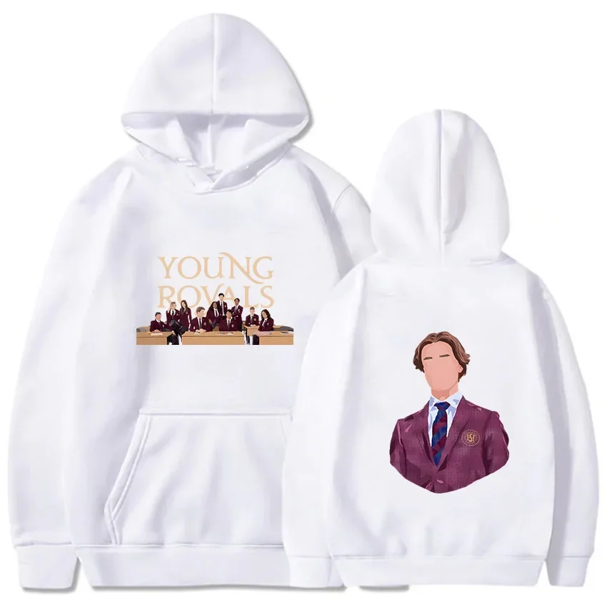 Sudaderas con estampado de letras de doble cara para jóvenes Royals, sudaderas con capucha con diseño de dibujos animados para hombre, Top Y2k de