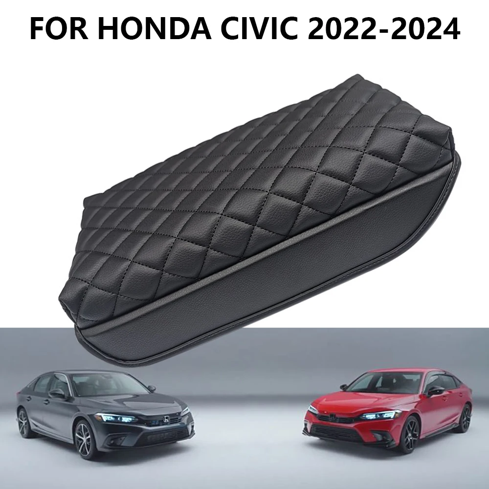 

For Honda Civic 2022-2024 Superfiber Leather Armrest Pad Car Styling Arm Rest Storage Box Protect Cover Decoration Accessories