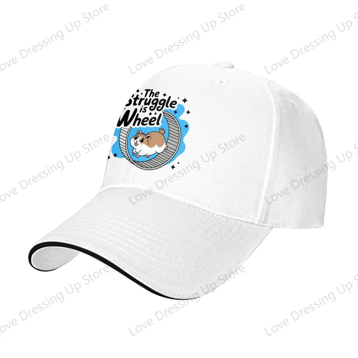 New Lucky Hamster Men Women Baseball Caps The Struggle Is Wheel Dad's Hat Running Hats